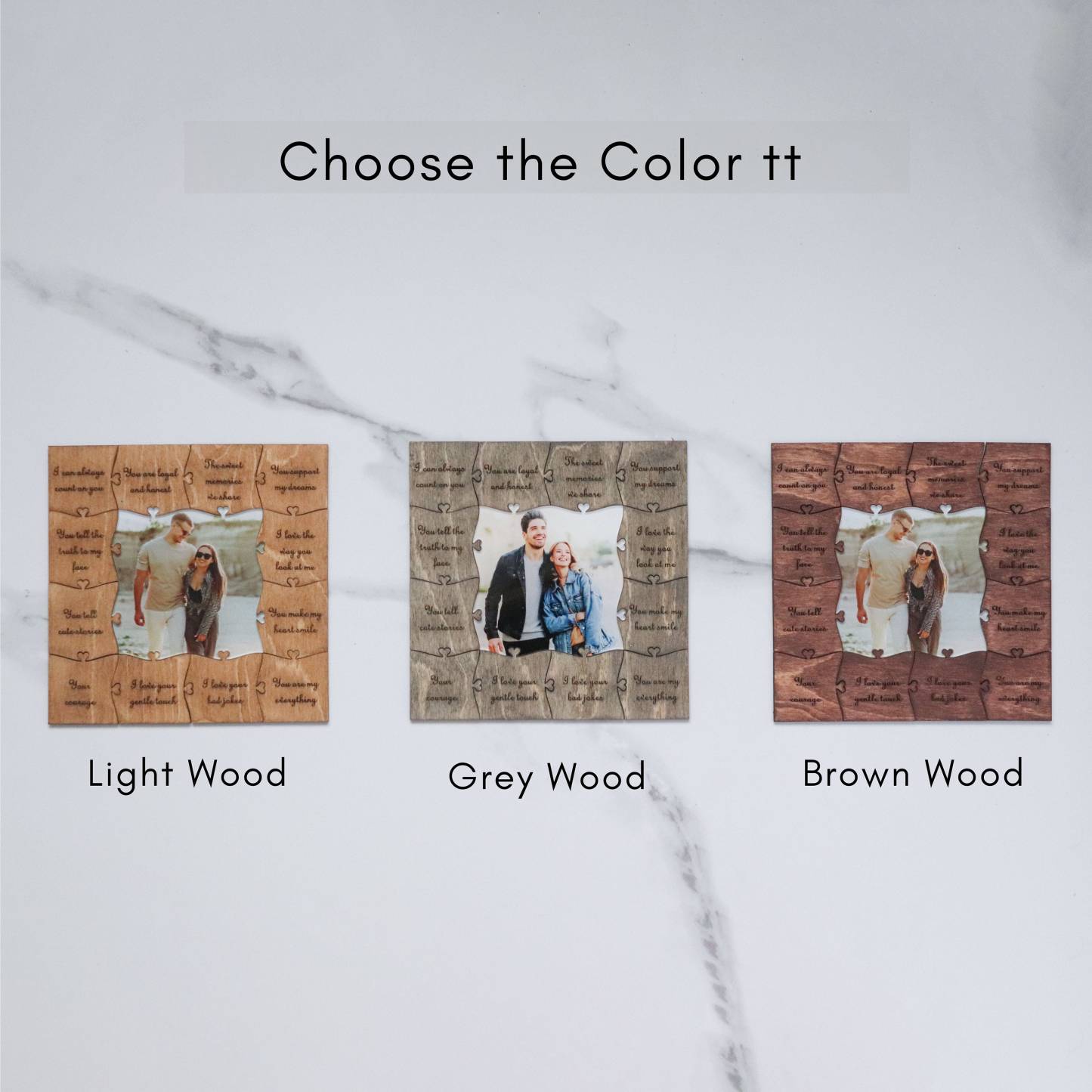 Personalised Wooden Jigsaw Puzzle 12 Reasons Why I Love You Customised Picture Wood Puzzle with 12 Reasons Love Message Valentine's Day Gift - NameNecklaceAU