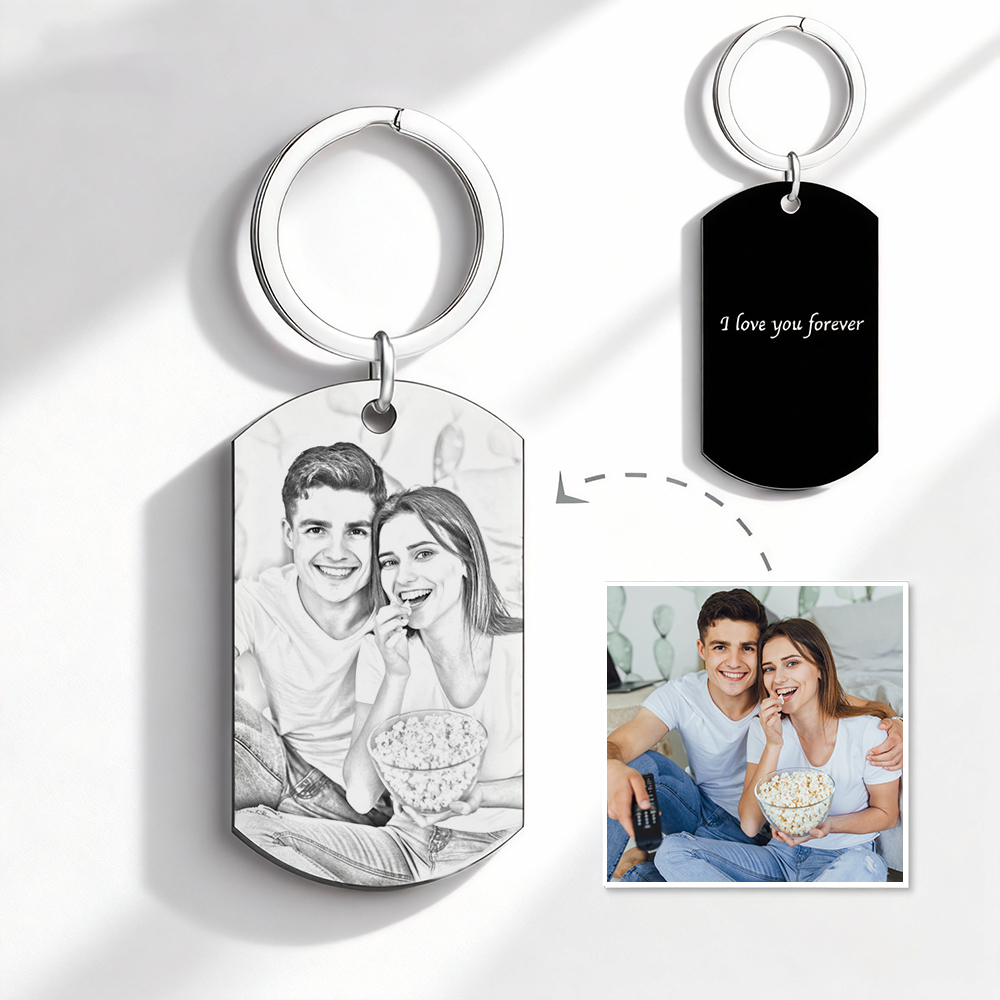 Personalized photo gift – keychain with a photo of a couple or pet
