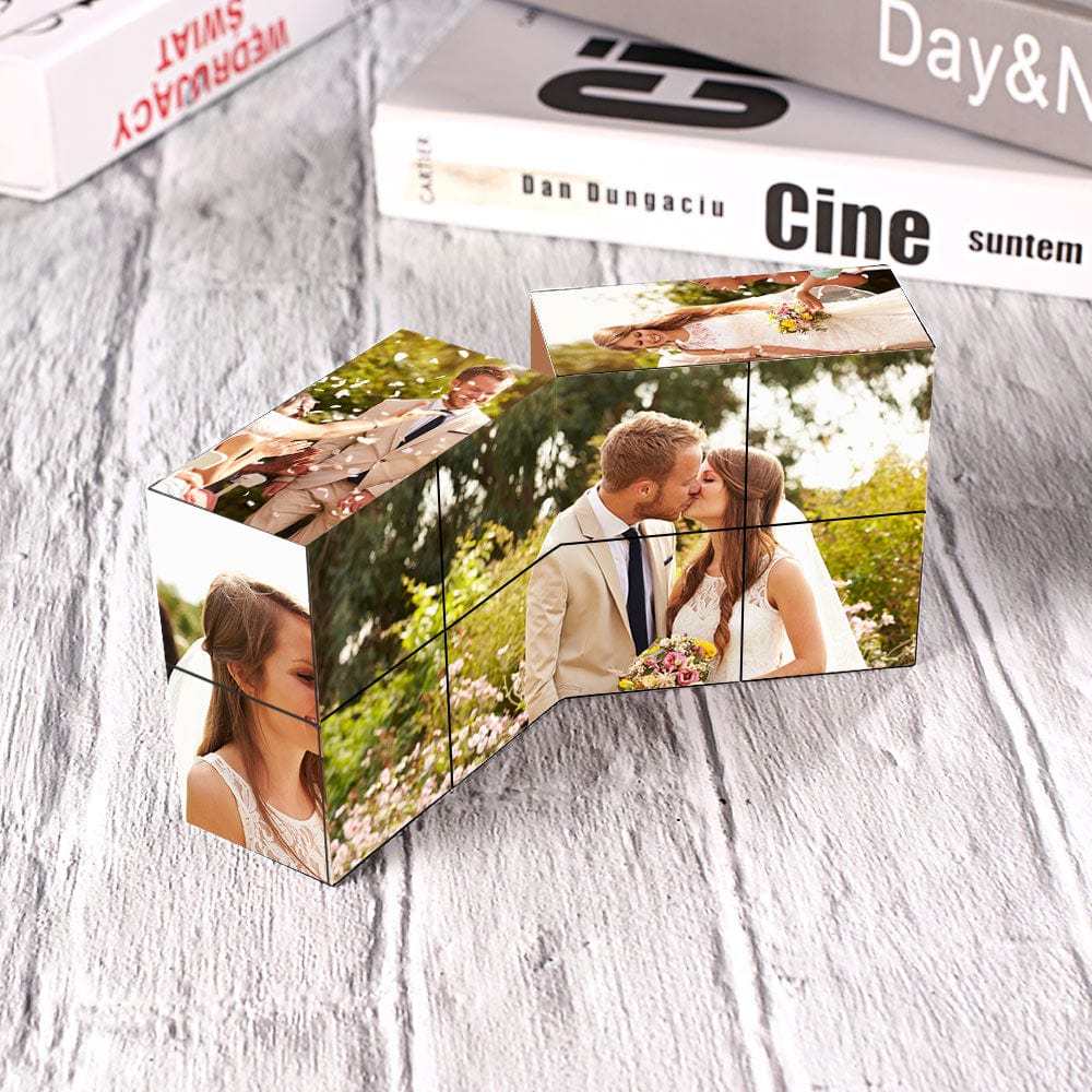 Personalized Photo Infinity Multiphoto Cube Magic Folding Photo Cube Custom Photo Infinity Cube Father's Day Gift for Dad - NameNecklaceAU