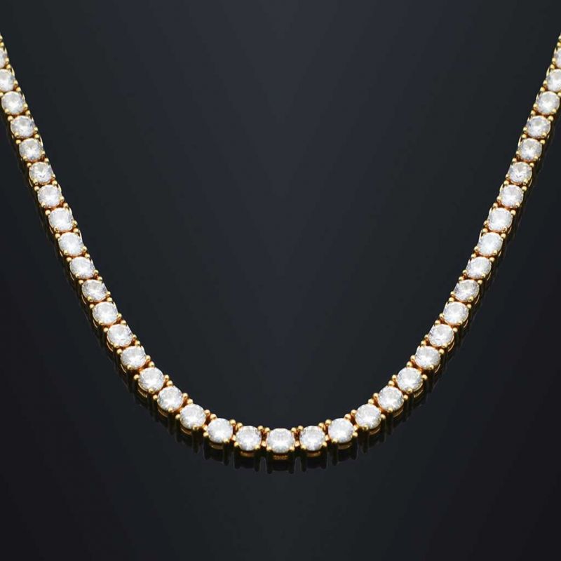 Spring Clasp White Gold Tennis Necklace Fashion Hip Hop Style - yournamenecklaceau