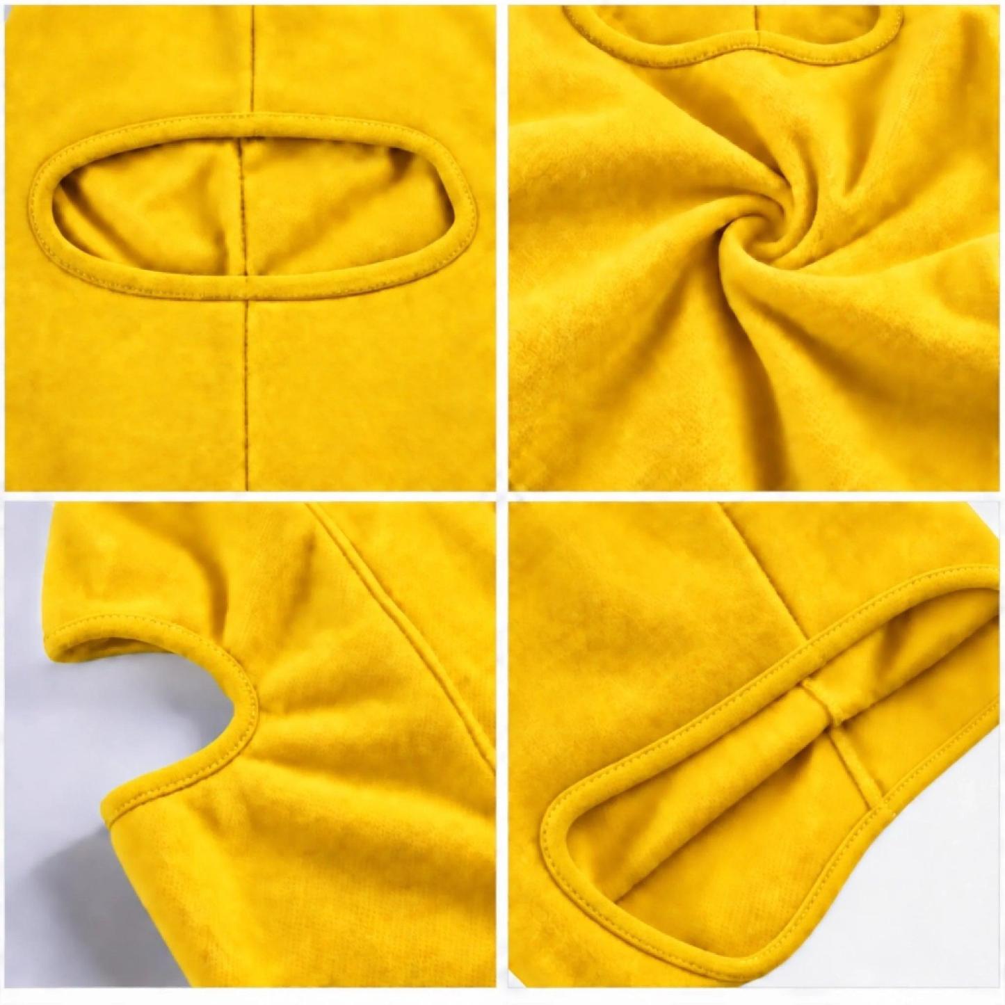 Funny Block Head Ski Mask Yellow Balaclava Thermal Winter Face Cover Funny Expression Thermal Balaclava Hood - NameNecklaceAU