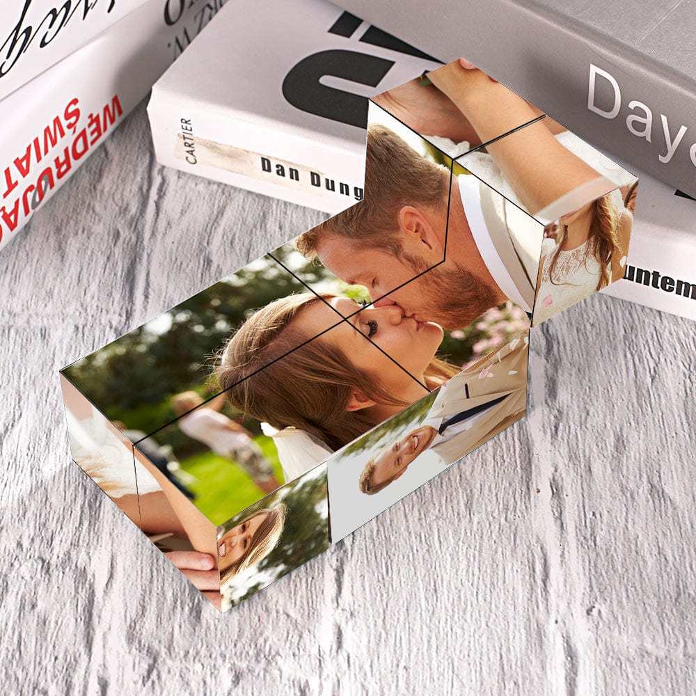 Personalized Photo Infinity Multiphoto Cube Magic Folding Photo Cube Custom Photo Infinity Cube Father's Day Gift for Dad - NameNecklaceAU