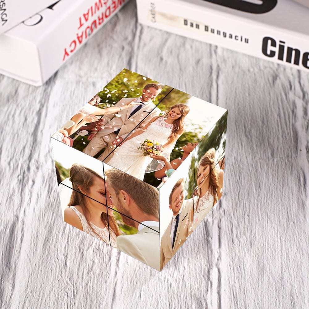 Personalized Photo Infinity Multiphoto Cube Magic Folding Photo Cube Custom Photo Infinity Cube Father's Day Gift for Dad - NameNecklaceAU
