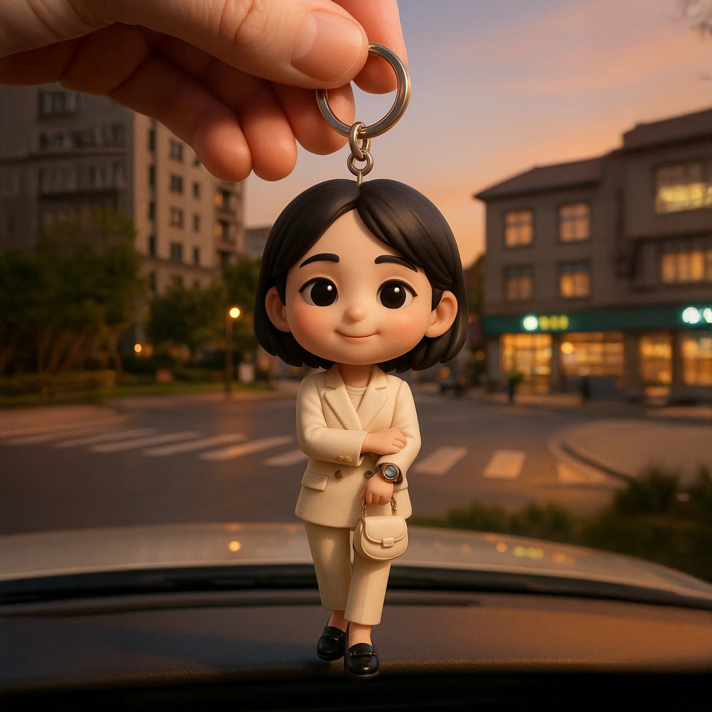 Custom 3D Keychain Figure from Your Photo Personalized Mini Doll Gift Idea