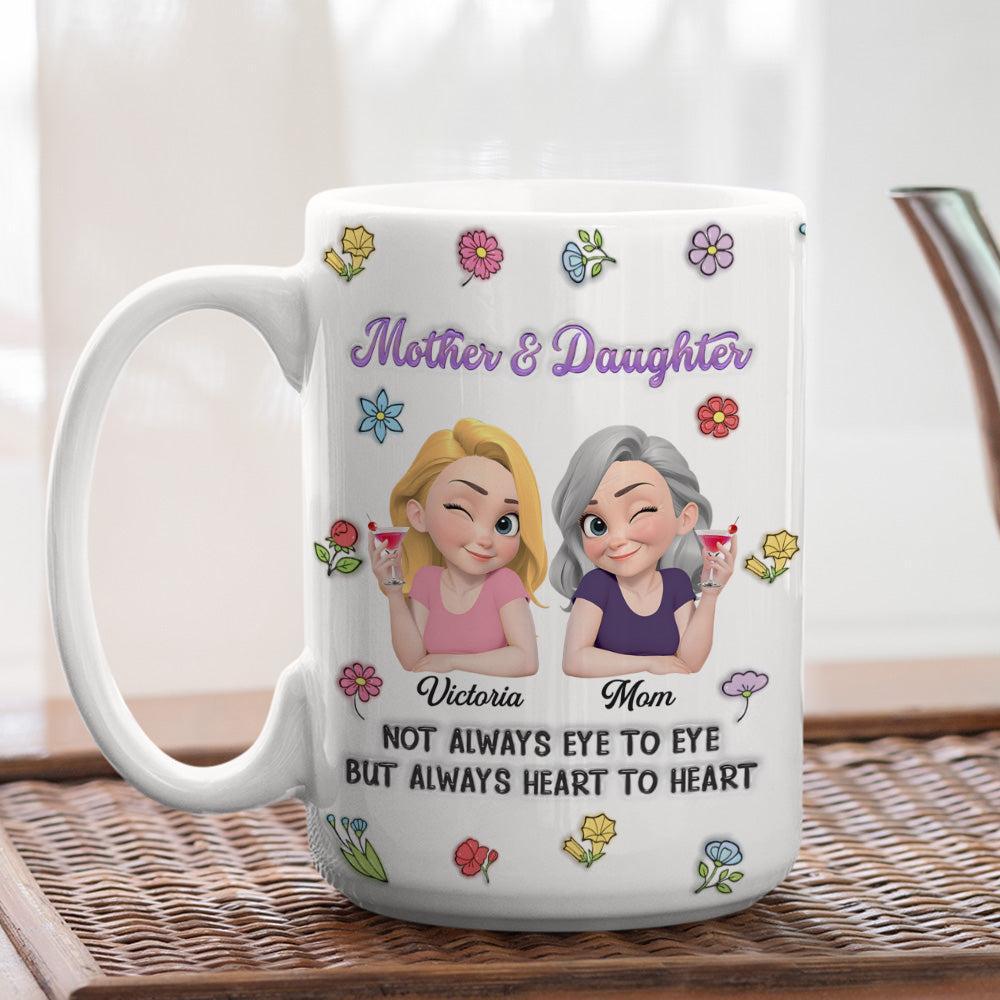 Personalized Mother and Daughter Coffee Mug Cartoon Character Ceramic Cup Gift for Mom Custom Name Mug - NameNecklaceAU