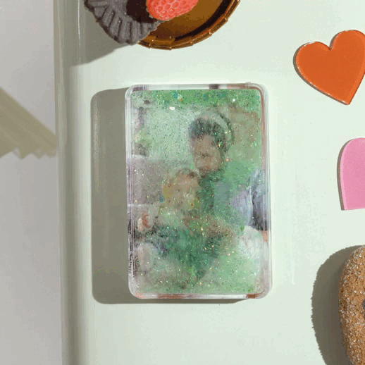 Custom Quicksand Fridge Magnet Personalized Photo Refrigerator Magnet Home Decoration Gifts for Dad