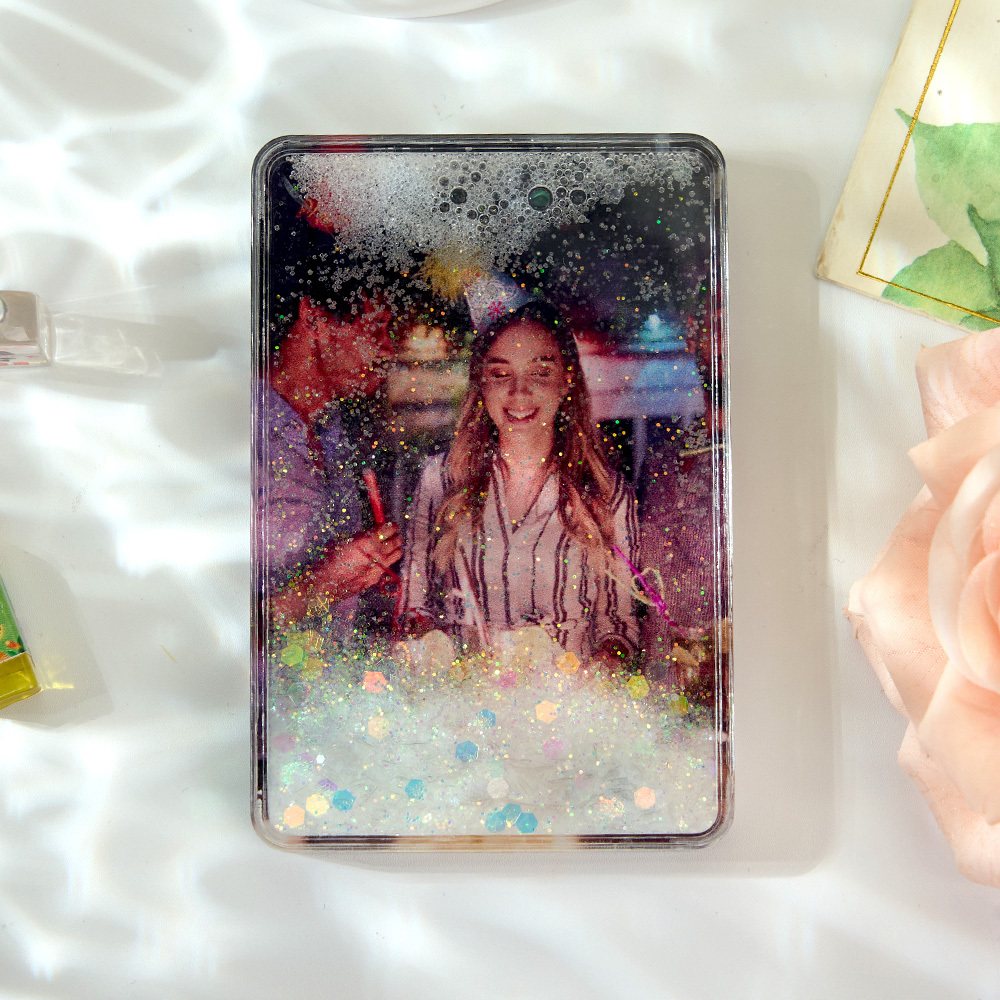Custom Quicksand Fridge Magnet Personalized Photo Refrigerator Magnet Home Decoration Gifts for Dad - NameNecklaceAU