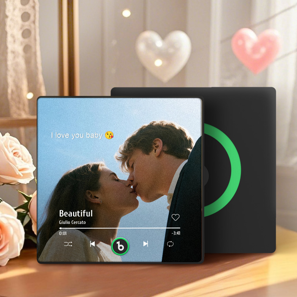 Custom Music Fridge Magnet Personalized Gift with Recordable Voice Photo Unique Anniversary Wedding Christmas Present for Her Him Couples - NameNecklaceAU