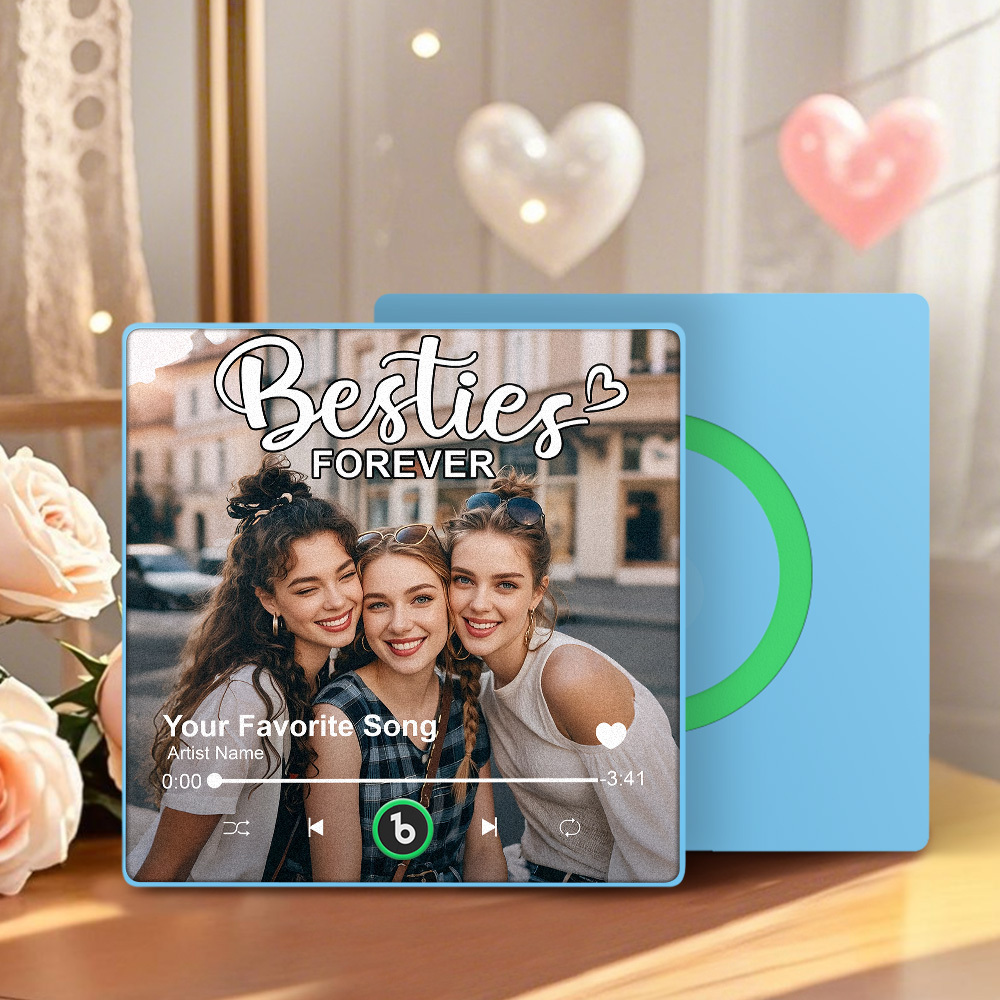 Custom Music Fridge Magnet Personalized Gift with Recordable Voice Photo Unique Anniversary Wedding Christmas Present for Her Him Couples - NameNecklaceAU