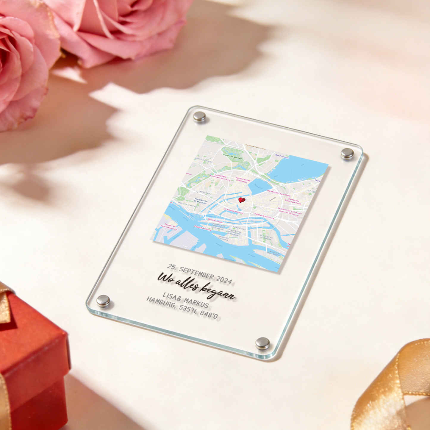 Custom Acrylic Location Magnet for Fridge – Personalized Map Travel Valentine's Day Gift - NameNecklaceAU