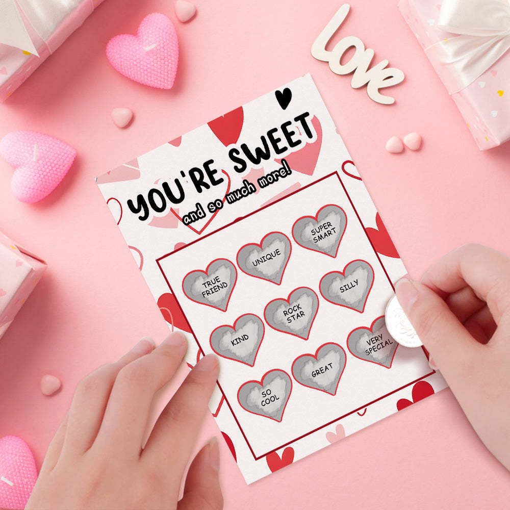 You're Sweet Scratch Card Funny Valentine's Day Scratch off Card - yournamenecklaceau
