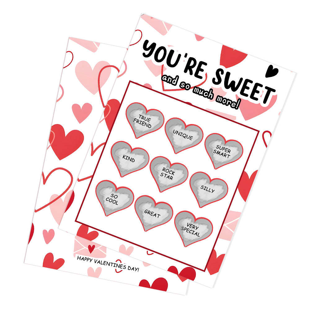 You're Sweet Scratch Card Funny Valentine's Day Scratch off Card - yournamenecklaceau