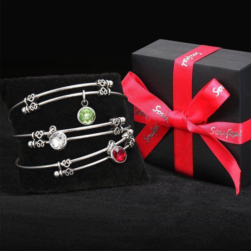August Birthstone Charm Bangle - yournamenecklace