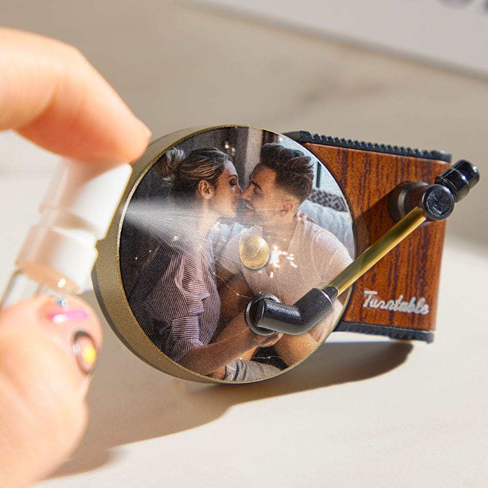 Custom Photo Car Air Freshener Personalized Vintage Record Player Car Decor Gift For Him No Taste - GiftLab