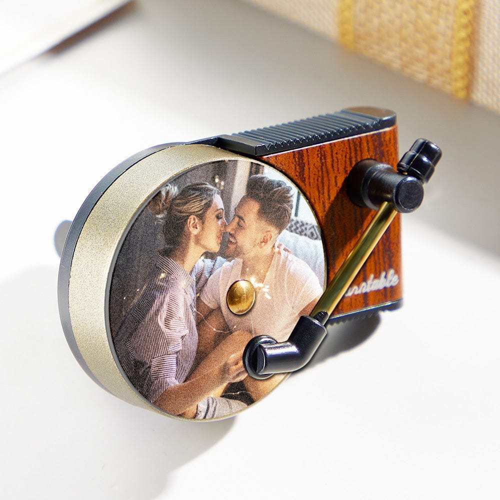 Custom Photo Car Air Freshener Personalized Vintage Record Player Car Decor Gift For Him No Taste - GiftLab