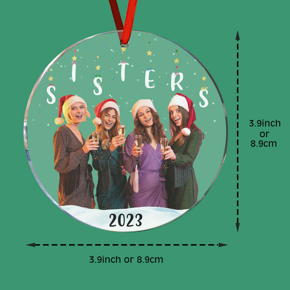 Personalized Photo Christmas Ornament Christmas Gift Sisters Siblings Family Brothers - yournamenecklaceau