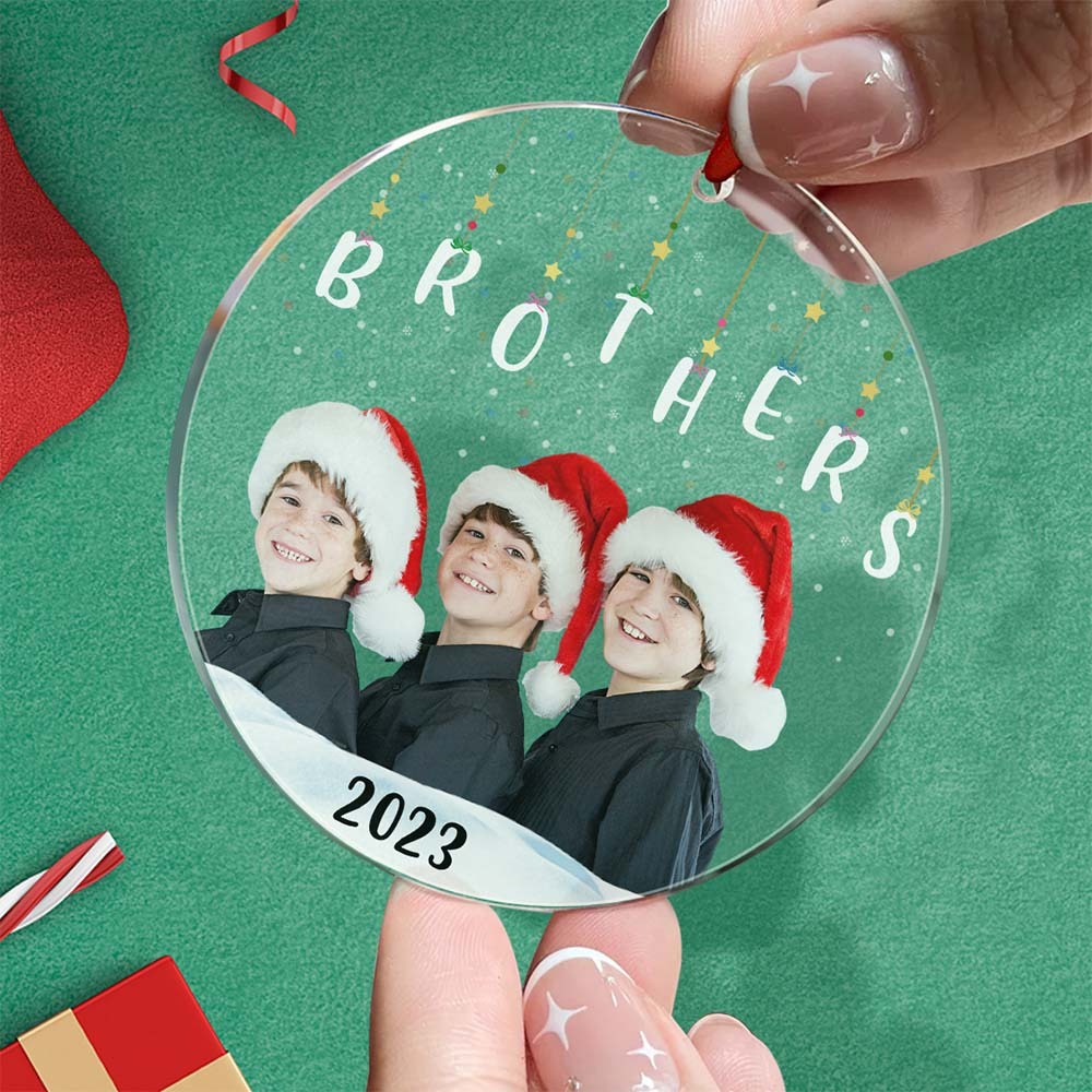 Personalized Photo Christmas Ornament Christmas Gift Sisters Siblings Family Brothers - yournamenecklaceau