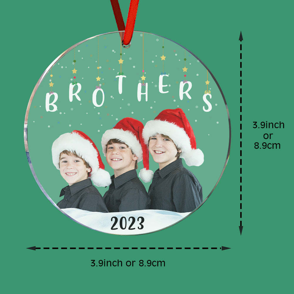 Personalized Photo Christmas Ornament Christmas Gift Sisters Siblings Family Brothers - yournamenecklaceau