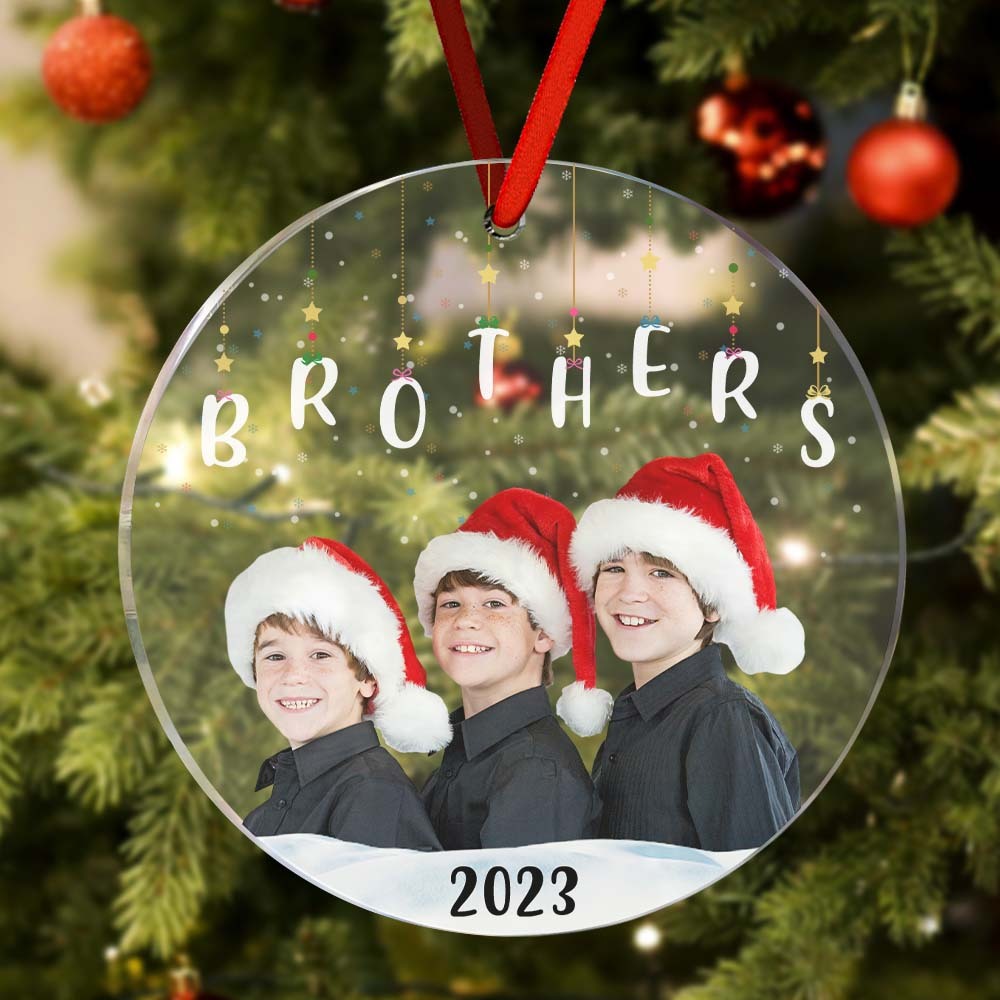Personalized Photo Christmas Ornament Christmas Gift Sisters Siblings Family Brothers - yournamenecklaceau