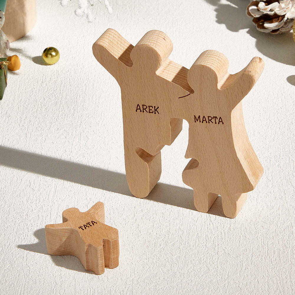 Personalized Wooden Family Puzzle Decor Custom Name Gifts for any Occasion - yournamenecklaceau