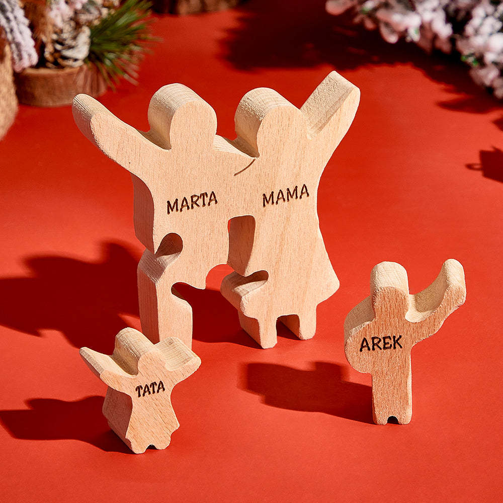 Personalized Wooden Family Puzzle Decor Custom Name Gifts for any Occasion - yournamenecklaceau