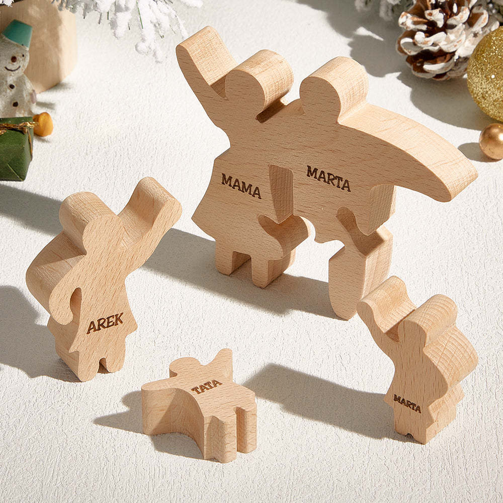 Personalized Wooden Family Puzzle Decor Custom Name Gifts for any Occasion - yournamenecklaceau