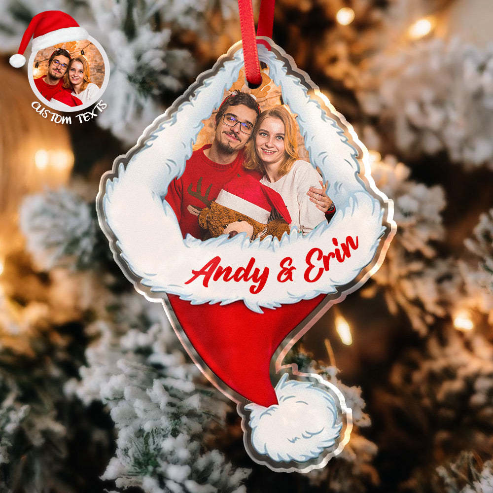 Personalized Photo Acrylic Ornament Custom Names Christmas Ornament Christmas Gift Decor - yournamenecklaceau