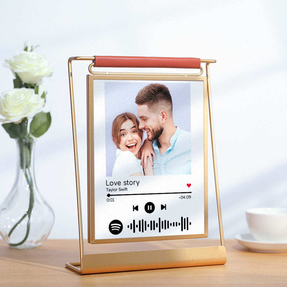 Scannable Spotify Code Photo Frame Personalized Double-Sided Display Stand Gifts For Lovers - yournamenecklaceau