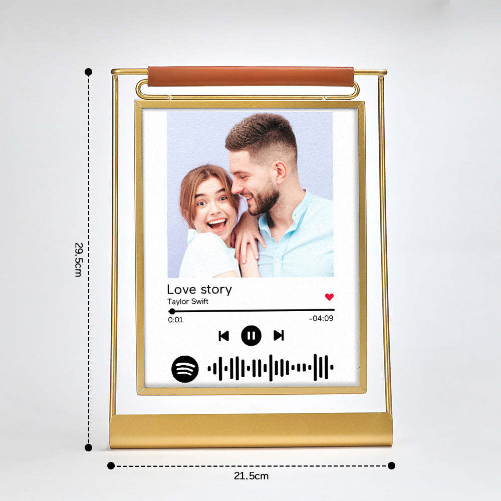Scannable Spotify Code Photo Frame Personalized Double-Sided Display Stand Gifts For Lovers - yournamenecklaceau