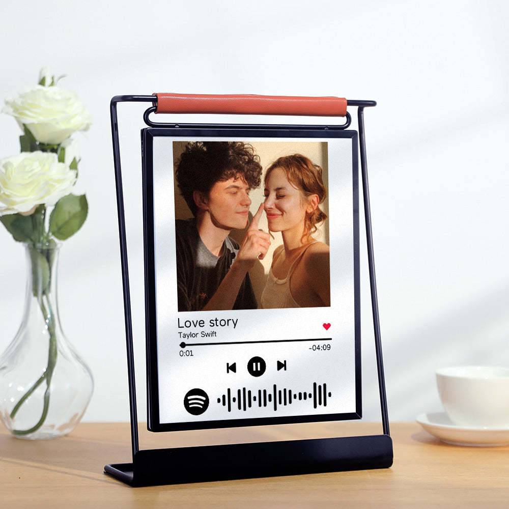 Scannable Spotify Code Photo Frame Personalized Double-Sided Display Stand Gifts For Lovers - yournamenecklaceau