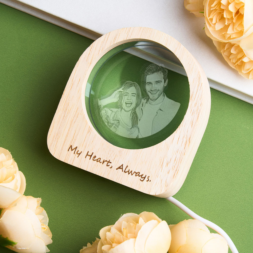 Personalized 3D Photo Engraved Crystal Custom Family 3D Laser Etched Photo Crystal Custom Portrait Art for Home Decor Christmas Gifts - NameNecklaceAU