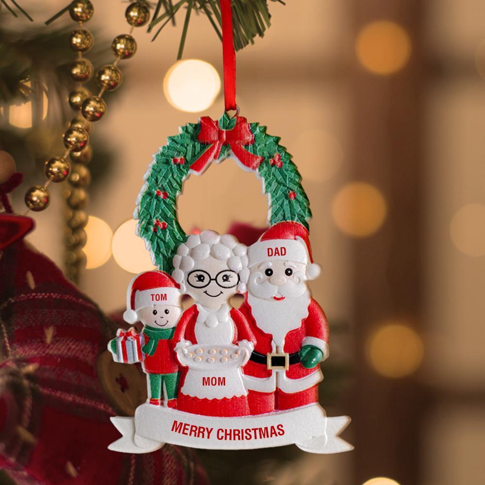 Custom Christmas Tree Ornament Personalized Ornament Santa Claus with Text Gift for Family - yournamenecklaceau