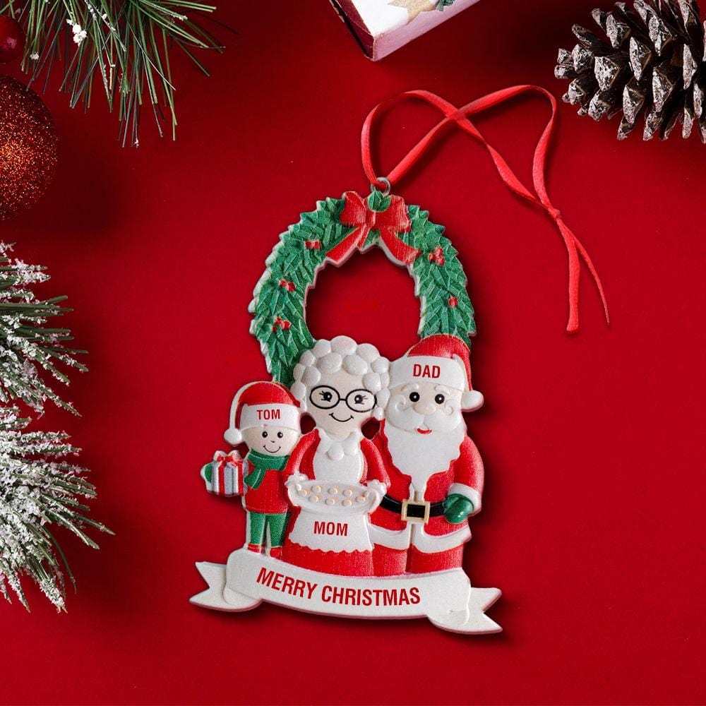 Custom Christmas Tree Ornament Personalized Ornament Santa Claus with Text Gift for Family - yournamenecklaceau