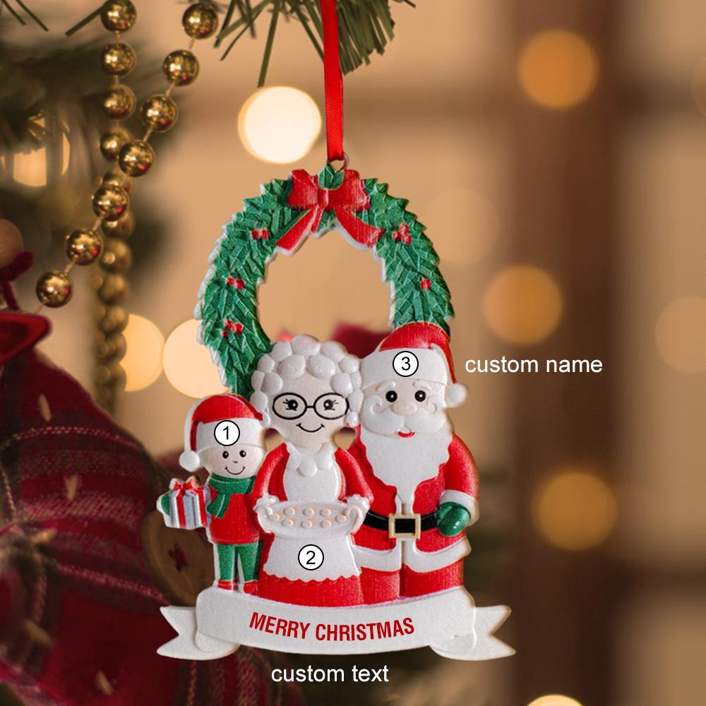 Custom Christmas Tree Ornament Personalized Ornament Santa Claus with Text Gift for Family - yournamenecklaceau