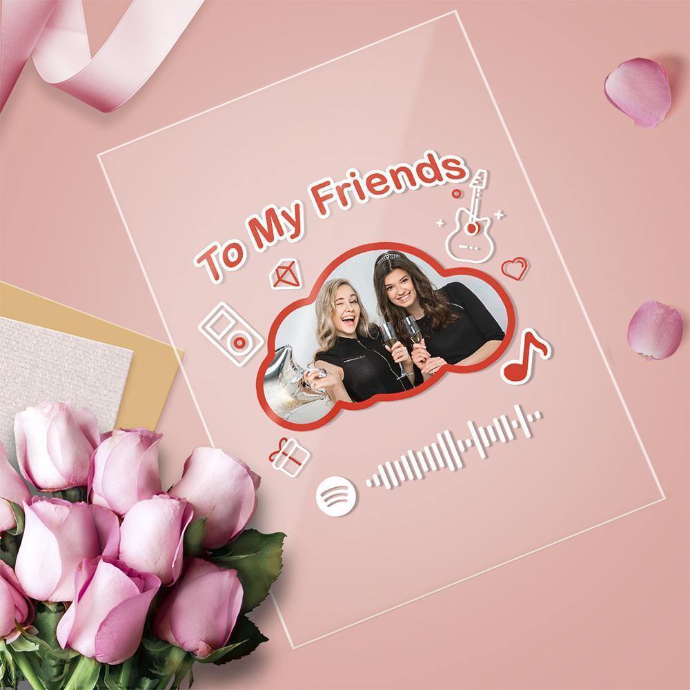 Custom Scannable Spotify Code Acrylic Music Plaque To My Friends Memorial Gift us
