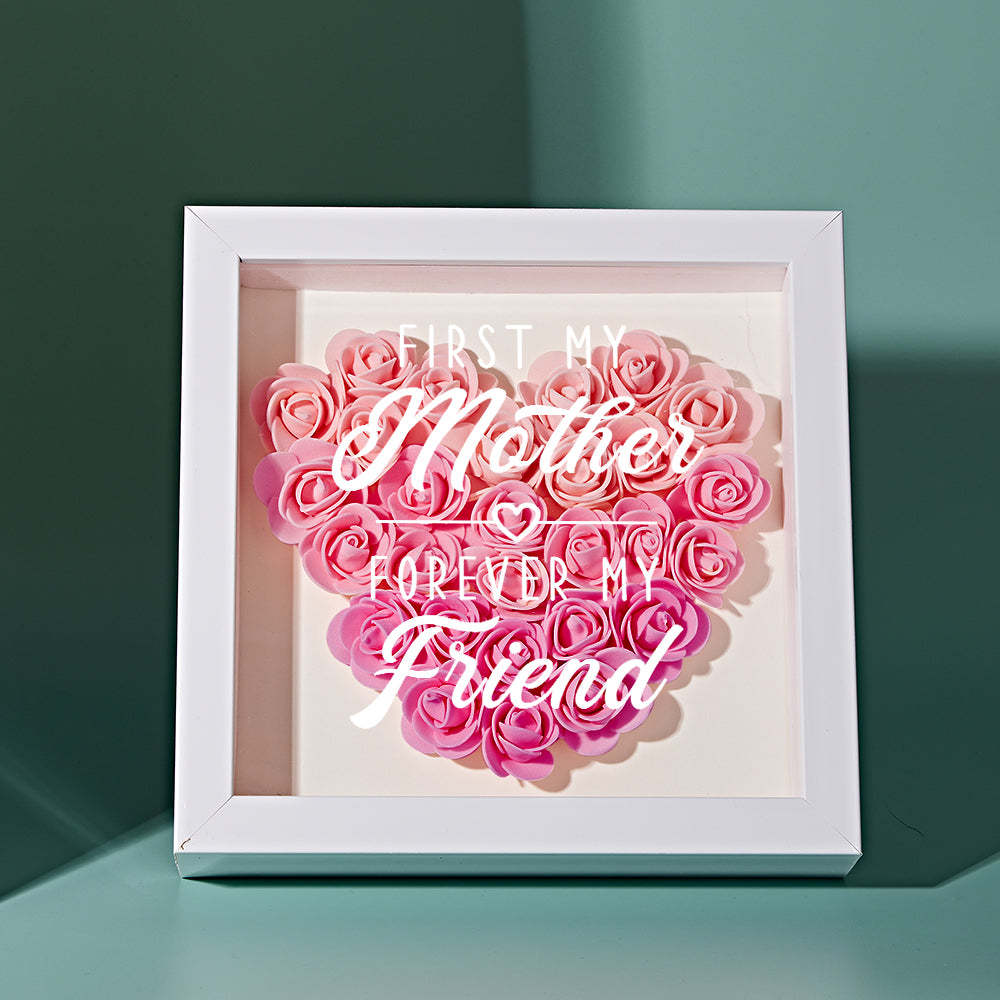 Gradient Pink Flower Shadow Box Frame Mother's Day Gift - yournamenecklaceau