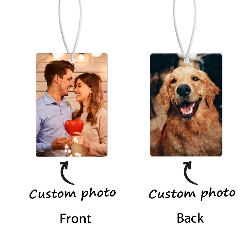 Christmas Gifts Custom Car Air Freshener with Photo Rearview Mirror Ornament Personalizd Gifts for Him Double Sided