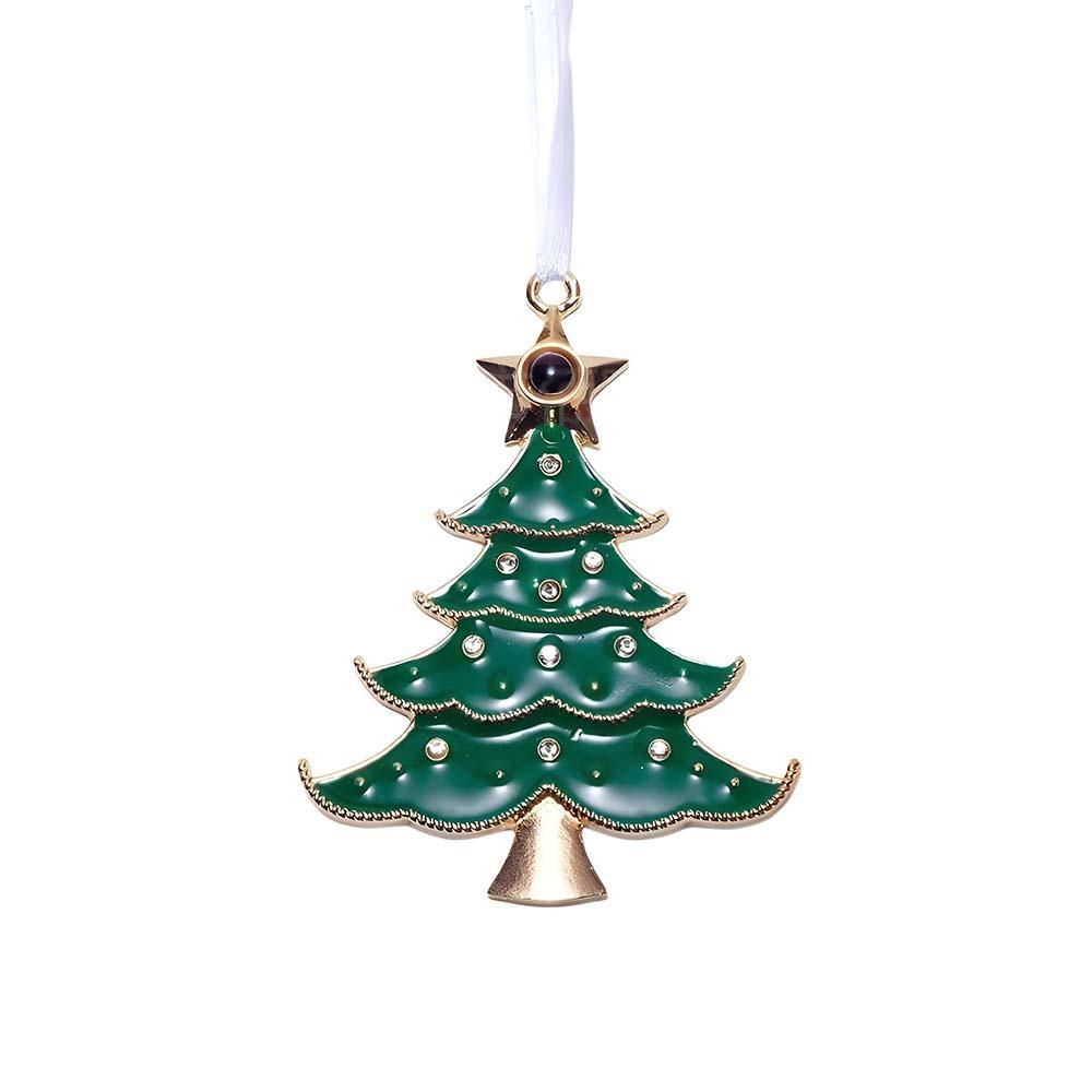 New Christmas tree projection ornaments hanging ornaments custom high-definition color photos Thanksgiving Christmas gifts