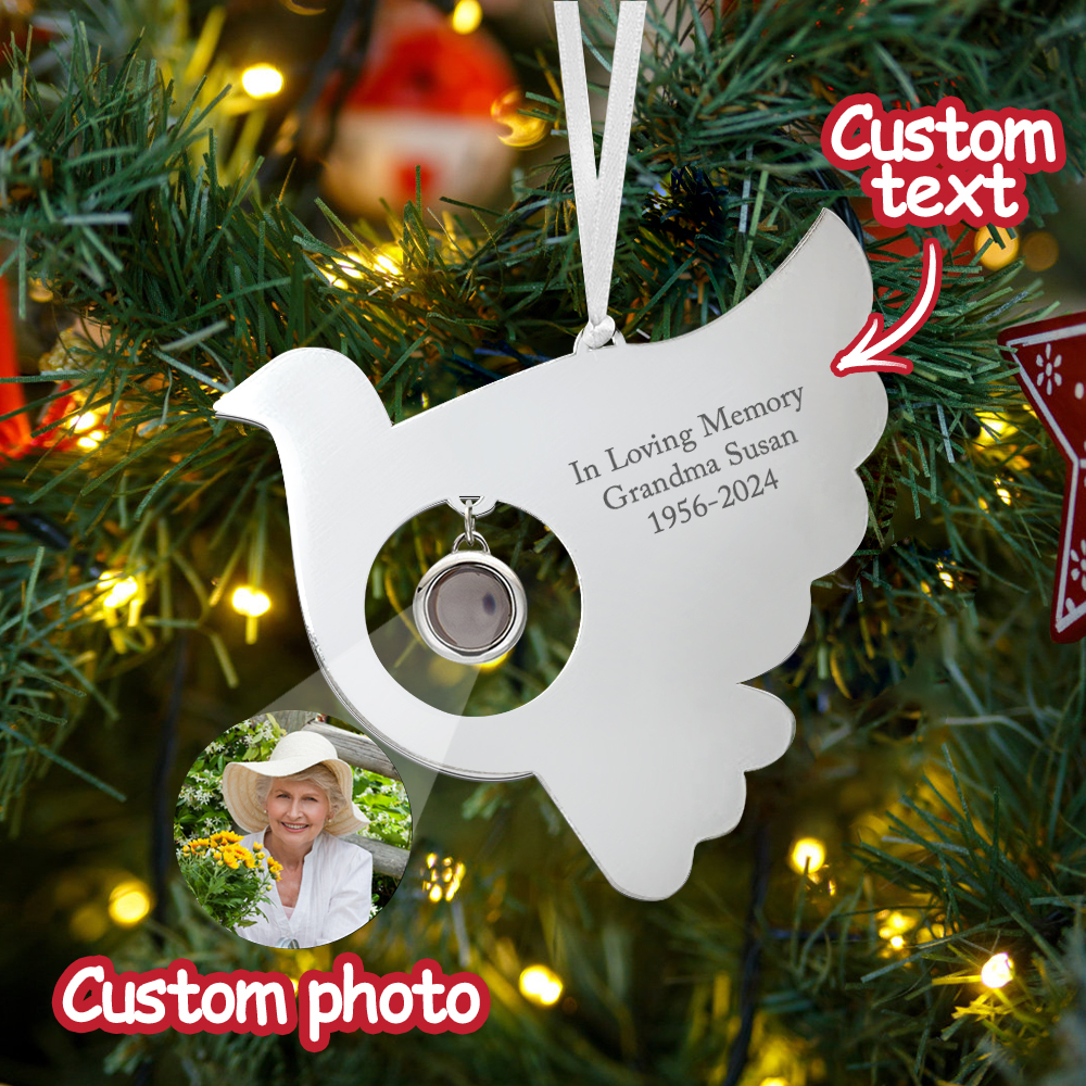 Personalised Projection Ornament Custom Photo Bird Ornament for Memorial Gifts