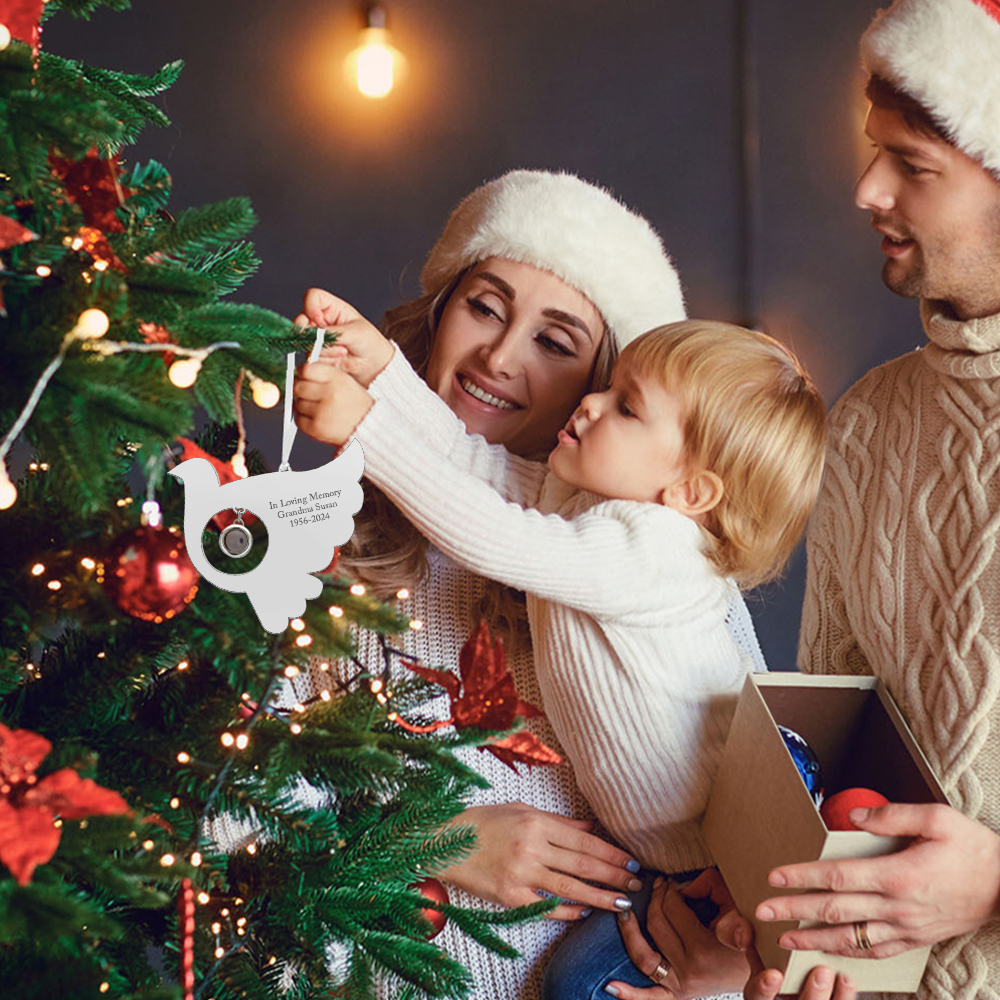 Personalised Projection Ornament Custom Photo Bird Ornament for Memorial Gifts