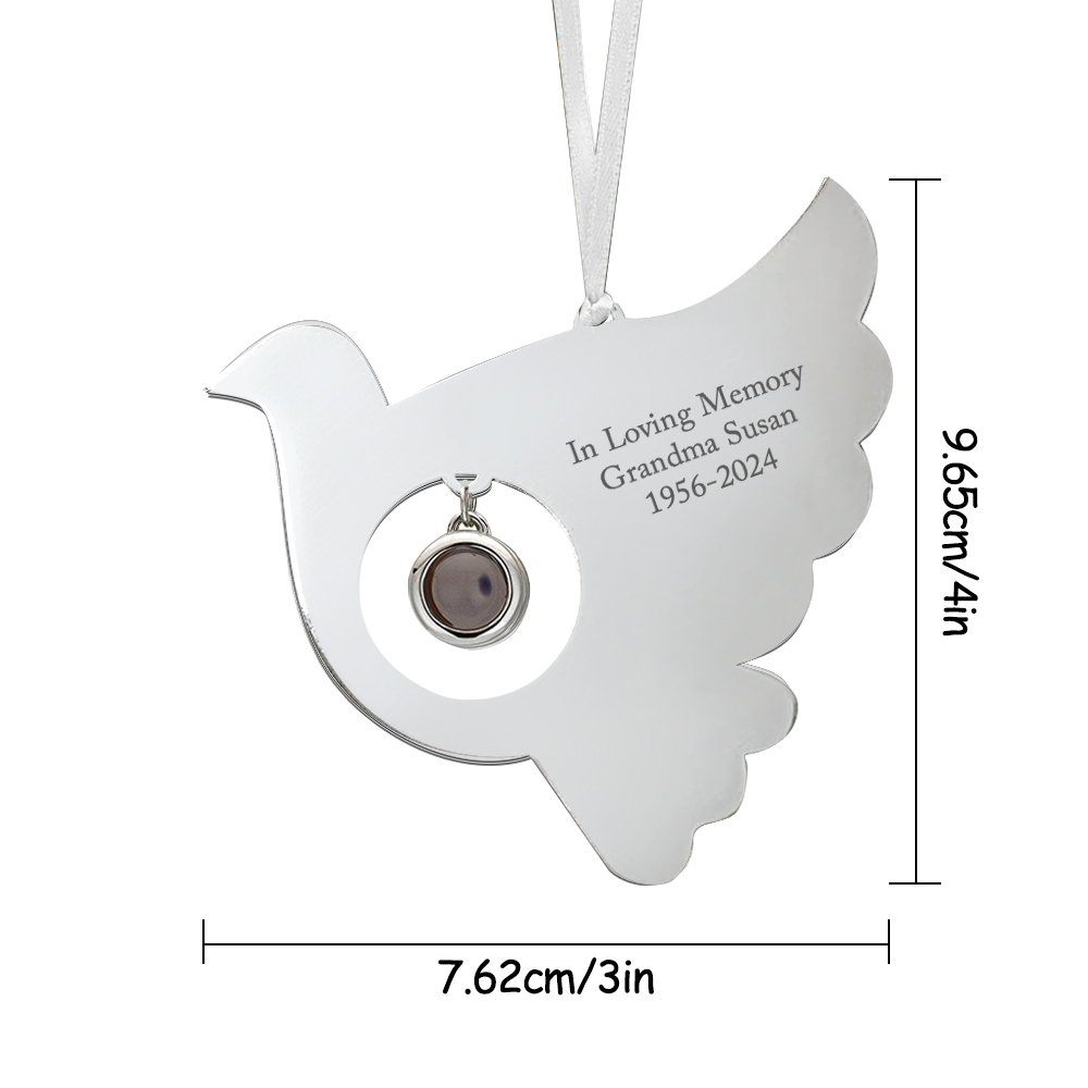 Personalised Projection Ornament Custom Photo Bird Ornament for Memorial Gifts