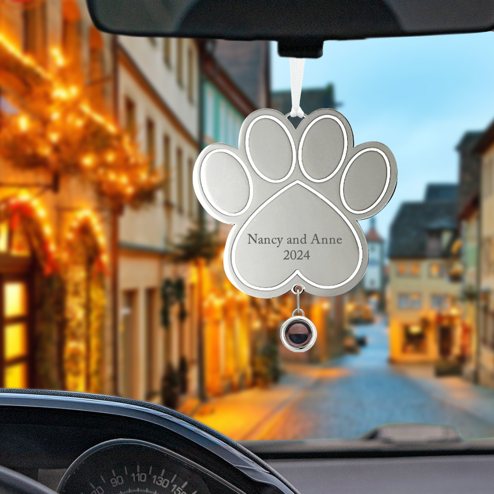 Custom Projection Ornament Personalised Photo Paw Ornament Gifts for Pet Lovers