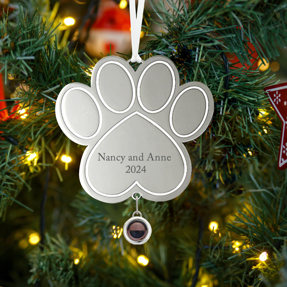 Custom Projection Ornament Personalised Photo Paw Ornament Gifts for Pet Lovers