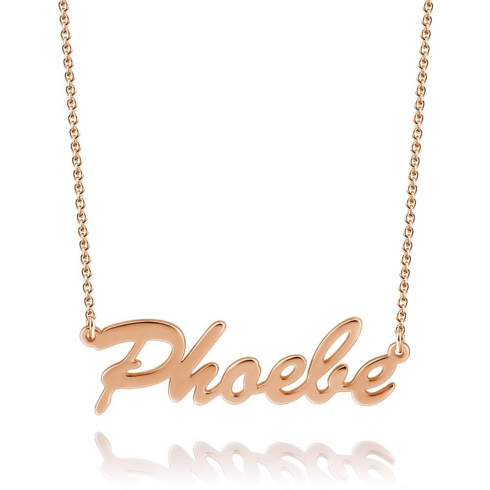 Personalized Name Necklace Rose Gold Plated Silver Classic Style