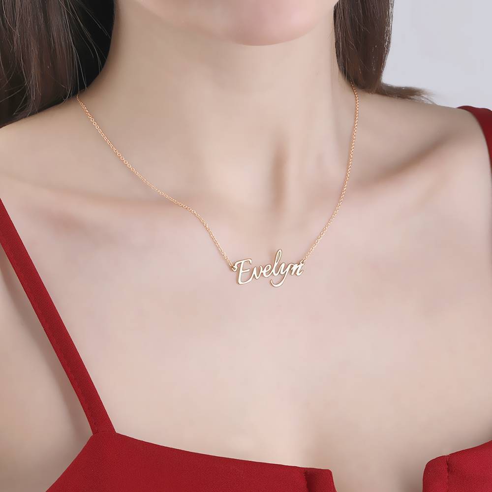 Personalized Name Necklace Rose Gold Plated Silver