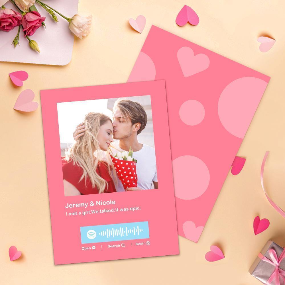 Custom Spotify Code Music Cards for Valentine's Day Cards Memorial Gifts Multicolors Cards us