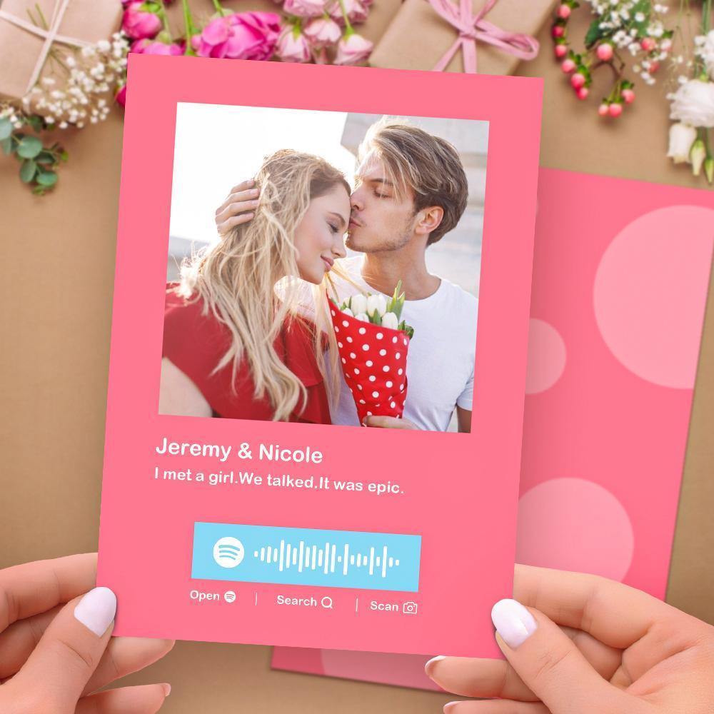 Custom Spotify Code Music Cards for Valentine's Day Cards Memorial Gifts Multicolors Cards us