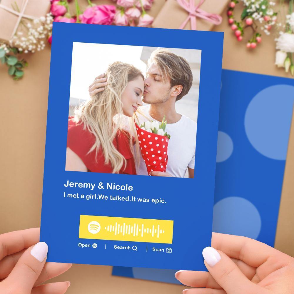 Custom Spotify Code Music Cards for Valentine's Day Cards Memorial Gifts Multicolors Cards us