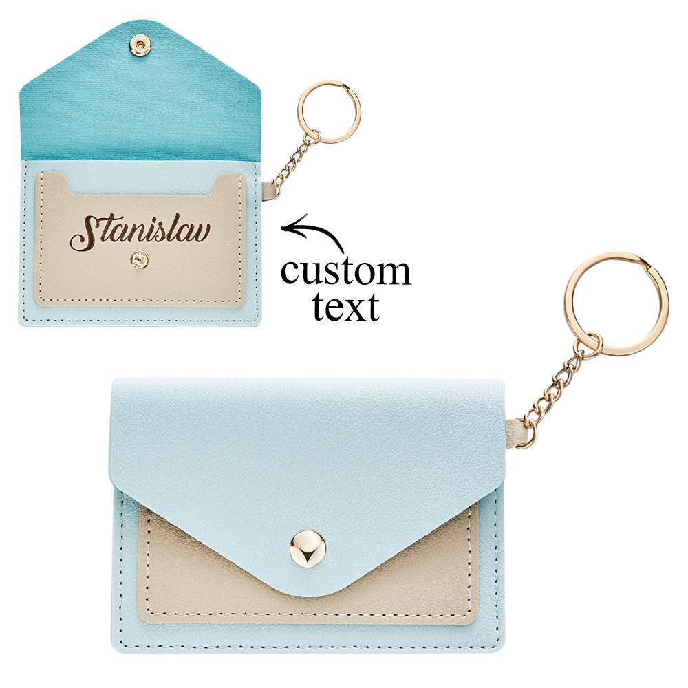 Custom Engraved Keychain Wallet Leather Card Holder Creative Gifts - yournamenecklaceau