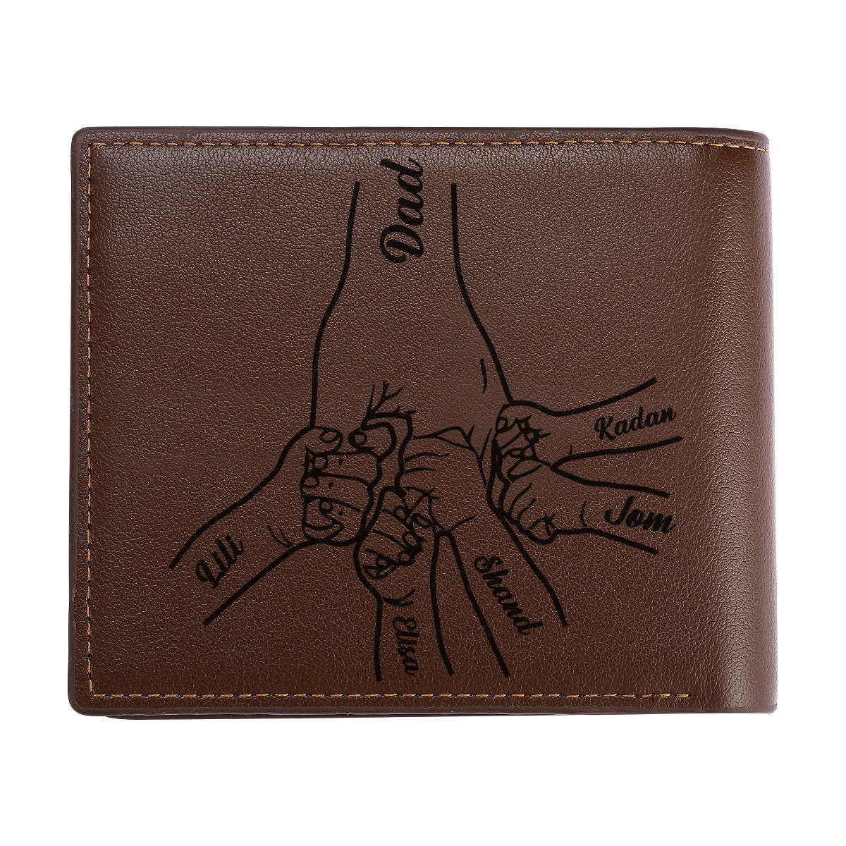 Custom Photo Engraved Leather Wallet Father's Day Gift for Dad - yournamenecklaceau